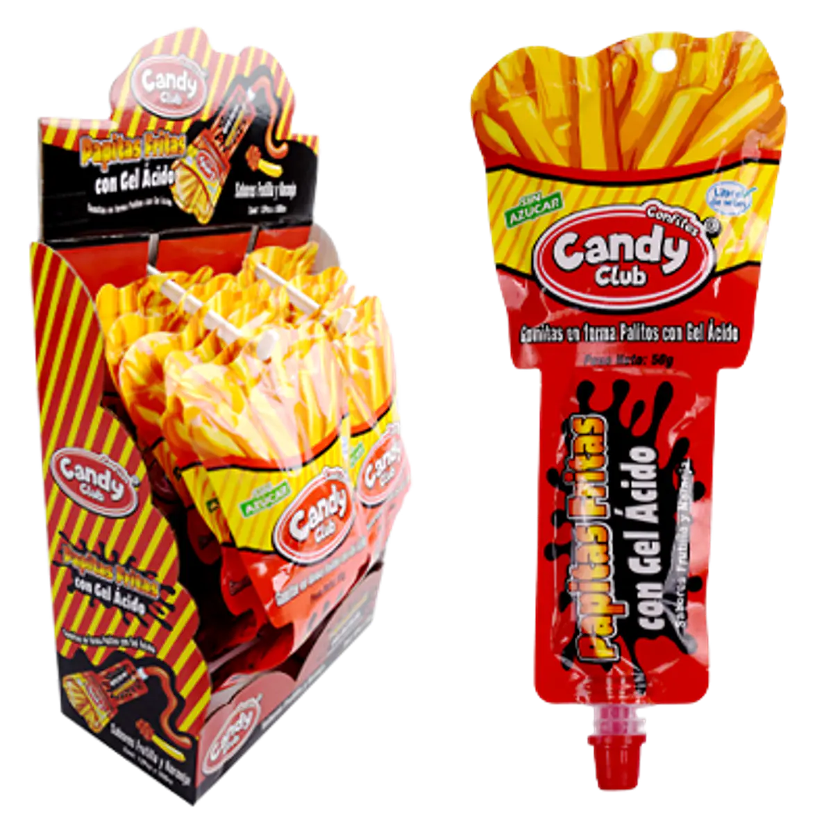 Gomitas Papas Fritas con Gel Ácido display 12 unidades