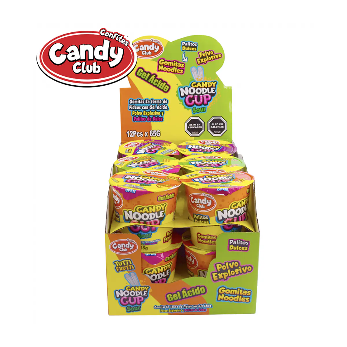 Candy Noodle Cup Display 12 Unidades