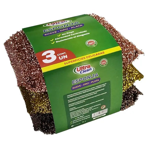 Esponja Suave Oro-Plata Pack 3 Unidades