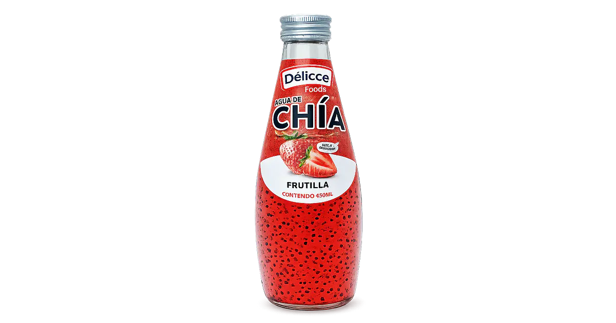 Display Agua de Chía sabor Frutilla (6 un x 290ml)