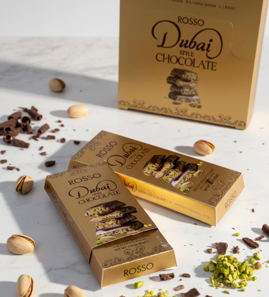 Chocolate Rosso Dubai Premium 200g detalle