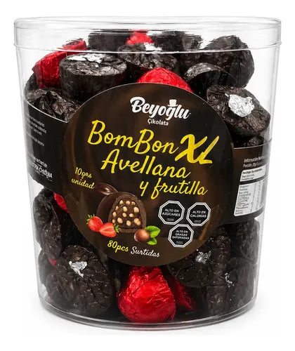Bombón XL Avellana y Frutilla 80 Und
