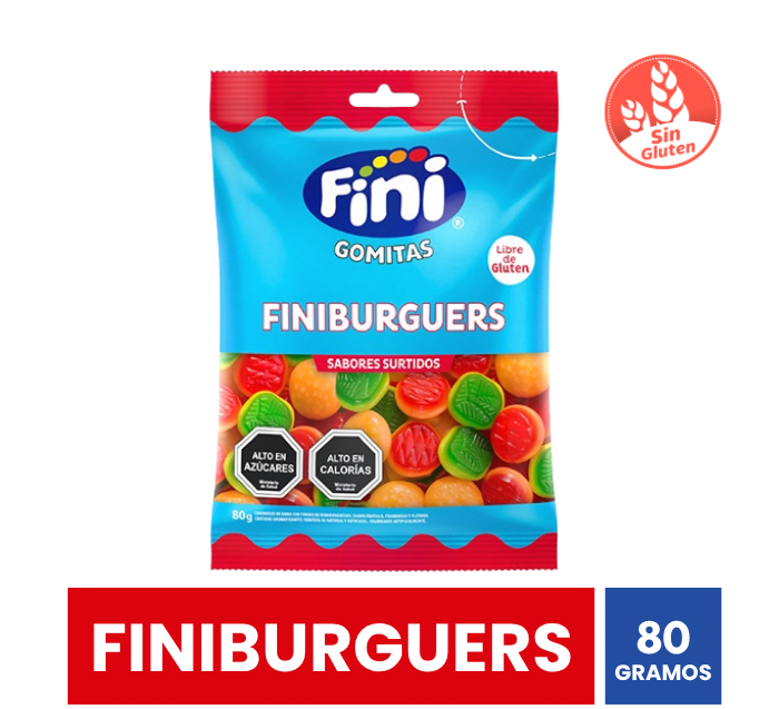 Gomitas Fini Finiburguers 80 g (Caja 12 un)