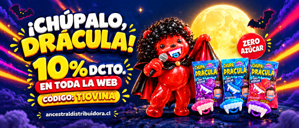 ¡Chúpalo, Drácula! Ancestralito con micrófono. 10% de descuento en toda la web con TIOVINA.