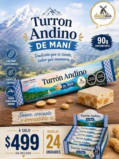 Turrón Andino Maní Dulcedía 90Gr